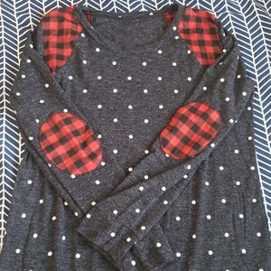 Polka Dot & Plaid Top